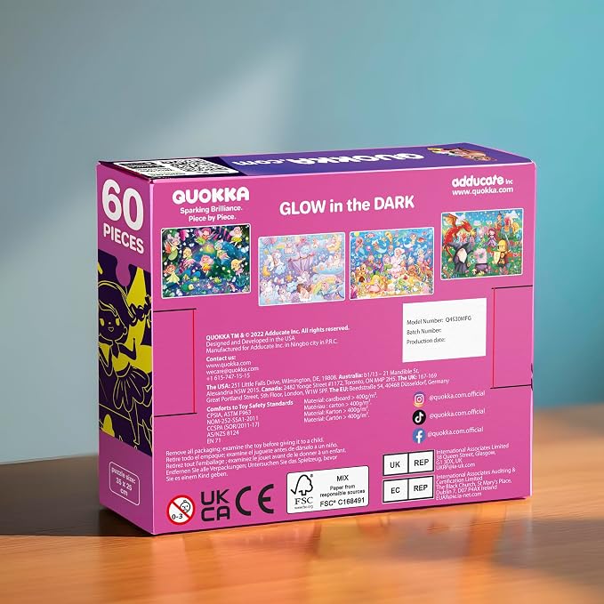 60 Piece Puzzles for Kids Ages 4-6 - 4 Unicorn Toddler Puzzles for Kids 4-8 | Glow in the Dark Puzzles with Mermaids and Fairy Tale - Fun Educational Toddler Game Toys Gift for Boys and Girls