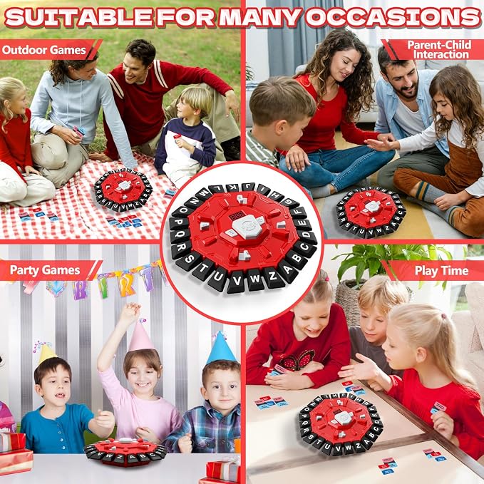 Word Game Family Board Game with Digital Display Timer for Kids and Adults | Fast-Paced 24-Letter Word Game with 2 Modes & 35 Cards for Family Game Nights and Parties, Ages 3 & Up, 2-8 Players