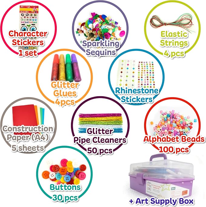 Olly Kids Craft Kit, Arts & Crafts Supplies Set for Kids Ages 4-8