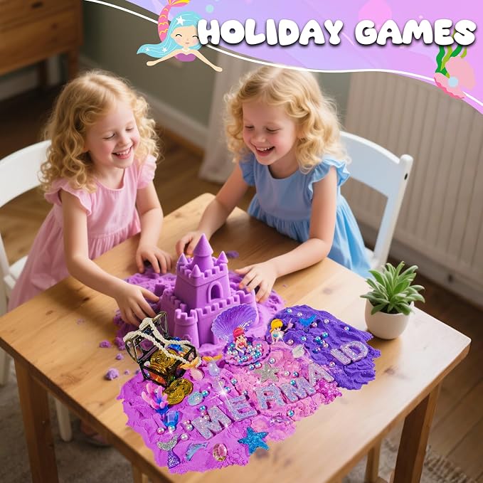 Bbiamsleep Mermaid Sensory Bin, 119 Pcs Mermaid Sensory Kit for Birthday | ﻿ Mermaid Sensory Bin Items, Mermaid Sensory Filler with Sandboxes Accessories
