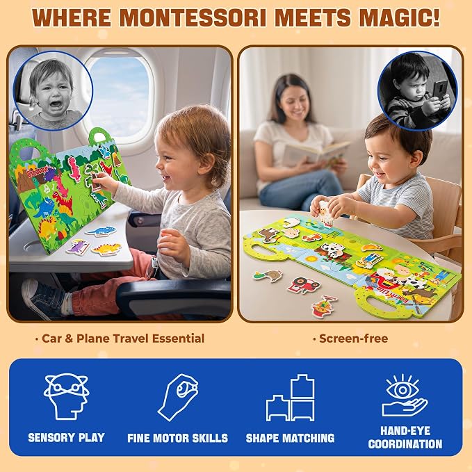 Activity Books for Toddlers 1-3|Felt Montessori Busy Book for Toddlers | Educational Learning Toys for 2 Year Olds|Preschool Sensory Fine Motor skills Sorting Birthday Gifts