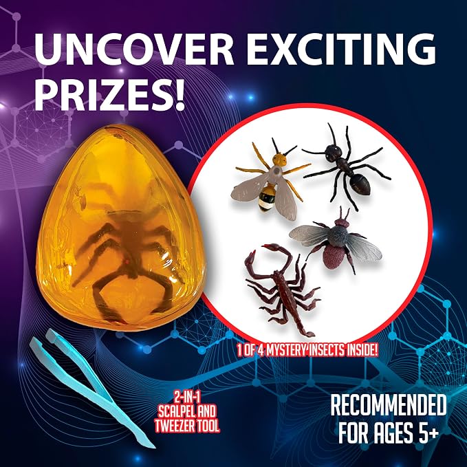 Discover-It Ancient Amber, Science Lab Kit, STEM Toys for Kids, Ages 5+ | Hidden Insect: Open synthetic amber to discover a preserved toy insect while learning about ancient life and STEM
