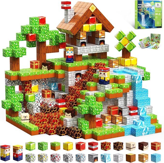 Magnetic Blocks, 100PCS Building Cubes, Boys Kids Gifts Toys | 0.8in Sensory Stacking Toys for STEM Constructions, Boys Girls Birthday Gifts Ages 4 5 6 7 8-12 Year Kids