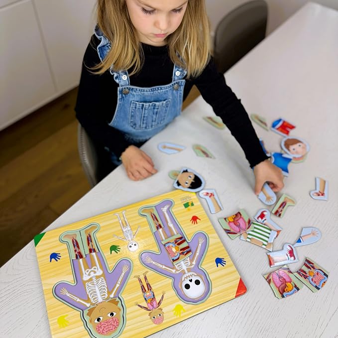 The Learning Journey: Lift & Learn Inside of Me – Human Body Layered 28 piece Jigsaw Puzzles- Montessori School - Learning Educational Toy for Baby - Kids Ages 3 and Up Non-Toxic & BPA Free
