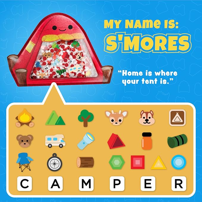 Vango BIZYBOO - The Original Seek & Find Plush - Hidden Object Search Problem Solving Educational Matching Game for Kids 2 and Up (Smores)