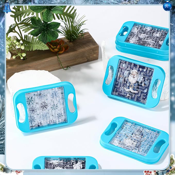 JellyArch 36 Pcs Mini Maze Puzzle Bulk Small Handheld Cube,Winter | Educational Handheld Travel Game, Classroom Exchange Return Gifts, Brain Teaser for Students and Adults, Portable Puzzle Set