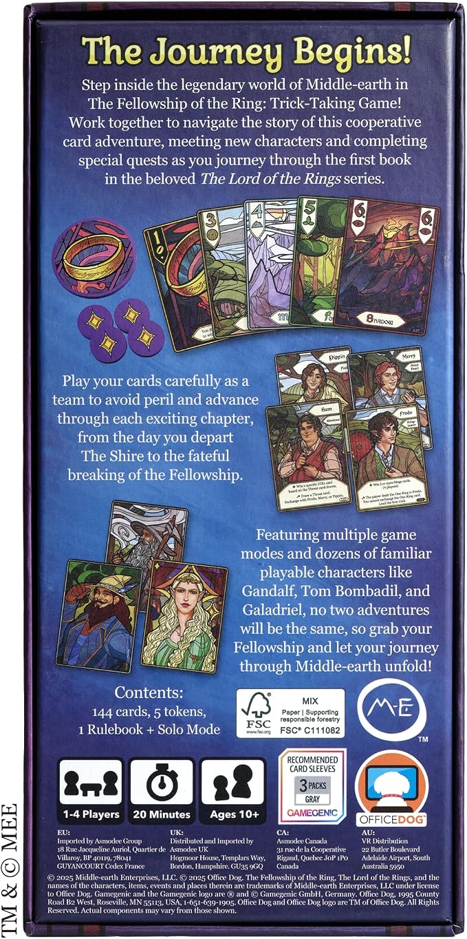 Asmodee The Lord of the Rings The Fellowship of the Ring Trick-Taking Game | A Cooperative Card Adventure! Strategy Game for Kids & Adults, Ages 10+, 1-4 Players, 20 Mins