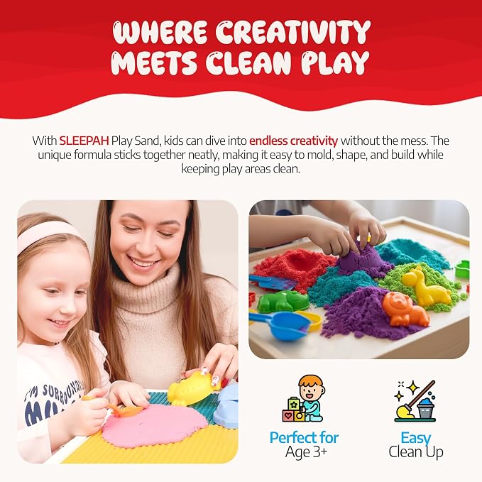Play Sand Craft Kit Set for Boys & Girls 36p Sensory Bin No Mess Kids Toy | Great for Ages 3 4 5 6 7 8 – Perfect for Shaping Squeezing Scooping – Large Arts & Crafts Set – Birthday Gift