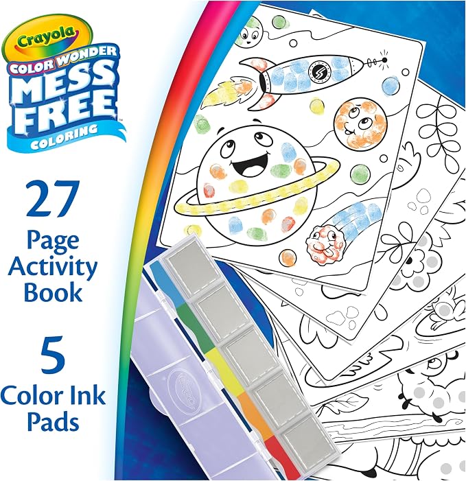 Crayola Color Wonder Mess Free Fingerprint Activity Book, Finger Painting Alternative, Arts & Crafts Gift for Kids Ages 3+