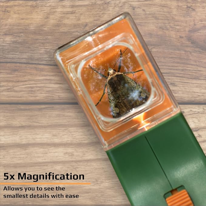 Carson BugView 5x Magnifier Quick-Release Bug Catching Tool | Portable Handheld Magnifying Glass Insect Trap, Educational STEM Toy for Kids and Adults - Set of 6 (HU-10MU)