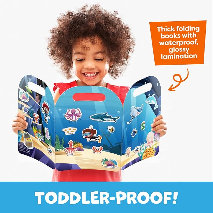 Reusable Sticker Books for Toddlers 1-3, Stickers for Toddlers 2-4 Years - Stickers for Kids Airplane Toys for Toddler 1-3, Toddler Travel Toys - Reusable Sticker Book Birthday Gifts for Boys Girls