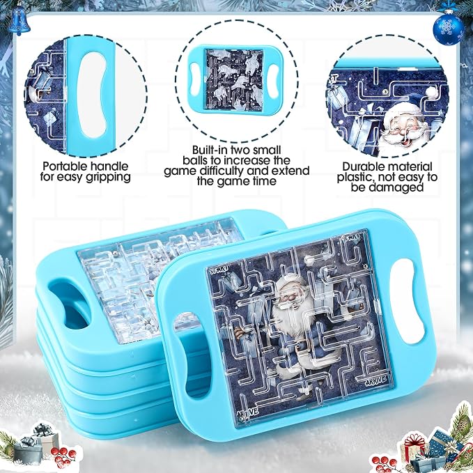 JellyArch 36 Pcs Mini Maze Puzzle Bulk Small Handheld Cube,Winter | Educational Handheld Travel Game, Classroom Exchange Return Gifts, Brain Teaser for Students and Adults, Portable Puzzle Set
