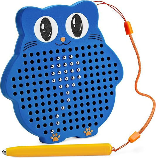 Magnetic Drawing Board for Kids & Toddlers, Airplane & Car Ride Travel Toy | Magnetic Bead Board with Stylus Pen, Mess-Free Travel Toys for Toddlers & Kids, Road Trip & Flight Gift for Boys & Girls