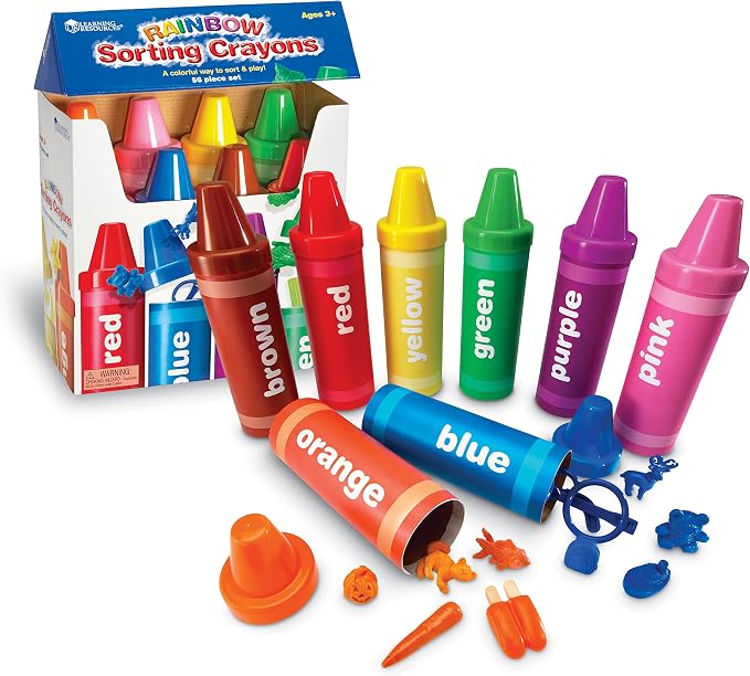 Learning Resources Rainbow Sorting Crayons | Color Sorting and Matching Toddler Toys, Color Toy for Toddlers, Fine Motor Skills Toy, Toddler Learning Colors Activities