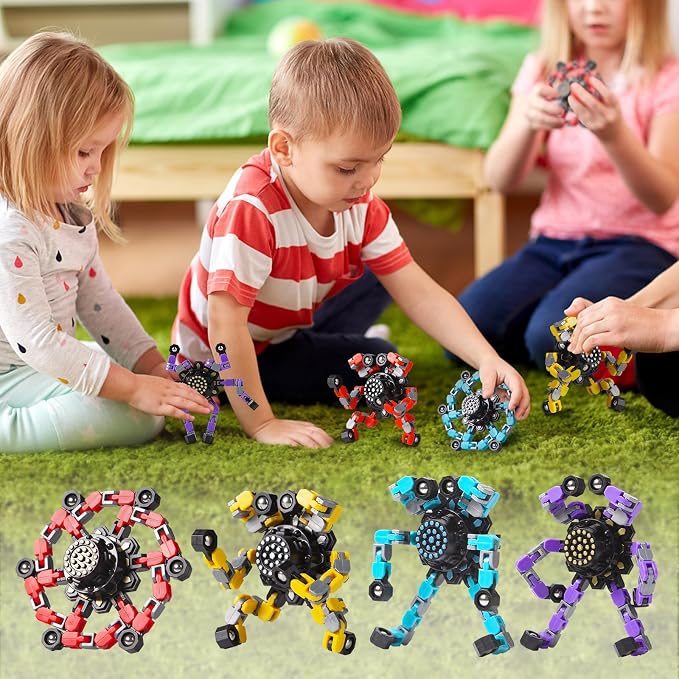 Stocking Stuffers Gifts for Grandkids Transformable Fidget Spinners for Kids and Adults Stress Relief Sensory Fidget Toys for Boys Age 8-13 Teen Girls Kids Toys2 Pcs