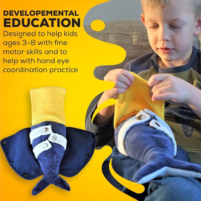 Narwhal Buckle Pillow, Sensory Fine Motor Toy for Kids and OT Therapy