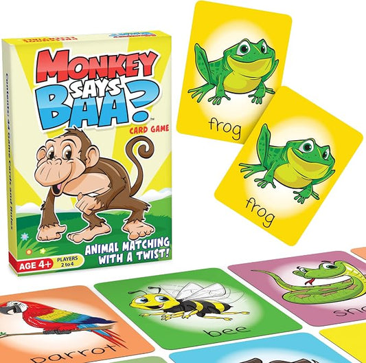 Kids Matching Game – Monkey Says Baa, 3 Ways to Play: Sounds & Charades