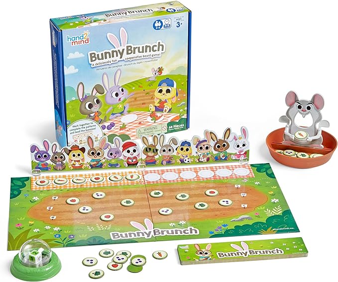 hand2mind Bunny Brunch, Cooperative Board Games, Toddler Educational Toys, Kindergarten Math Games, Preschool Learning Activities, Indoor Recess Games for Classroom, Easter Gifts for Kids