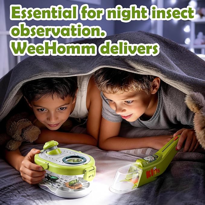 Bug Catcher Kit for Kids with Light and Insect Habitat - Outdoor Exploration Toys for Boys Girls Ages 6+, STEM Educational Toys Set Includes Net, Tweezers, Magnifying Glass Cup, Screwdriver