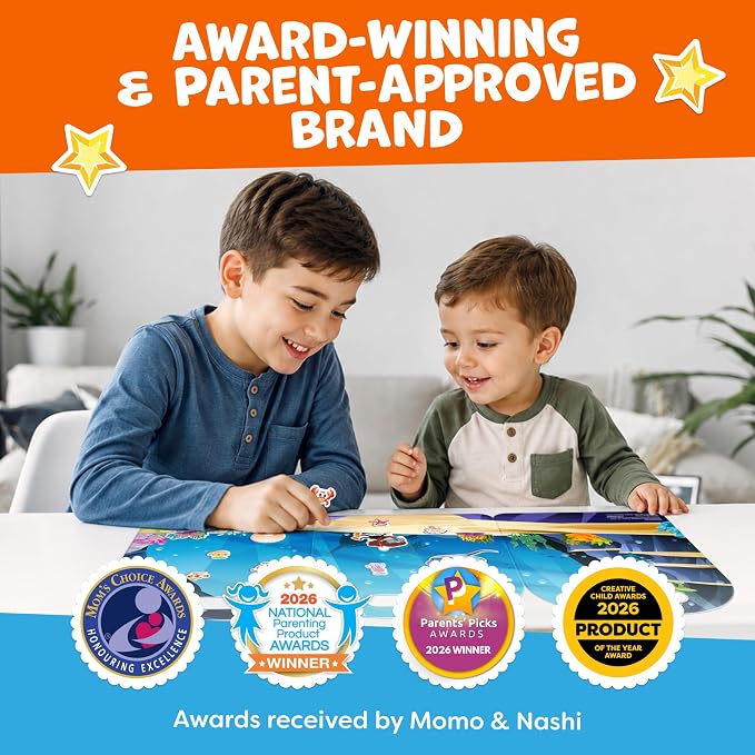 Reusable Sticker Books for Toddlers 1-3, Stickers for Toddlers 2-4 Years - Stickers for Kids Airplane Toys for Toddler 1-3, Toddler Travel Toys - Reusable Sticker Book Birthday Gifts for Boys Girls