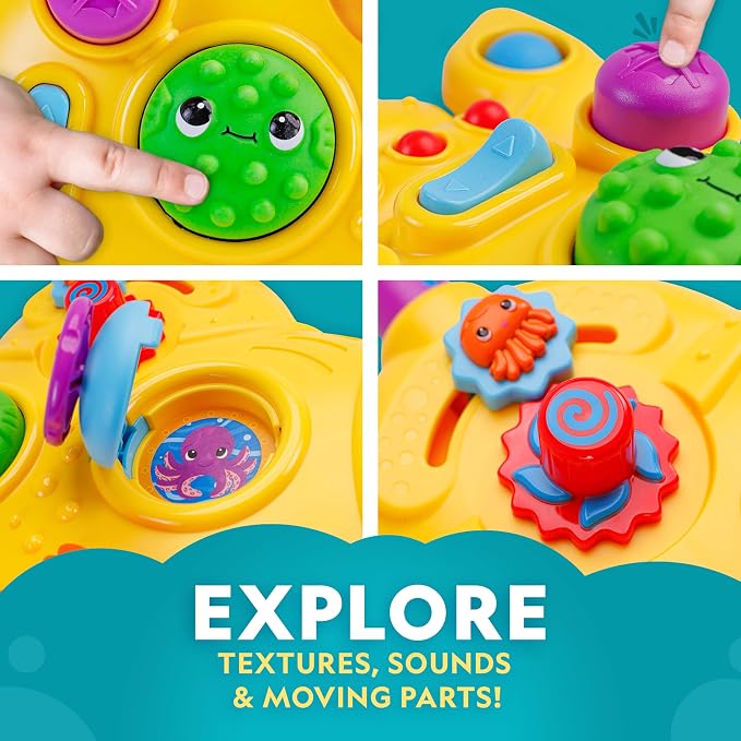 National Geographic Kids Submarine Busy Board for For 1+ Year Old | Toddler Sensory Board, Activity Board, 15+ Interactive Elements, Fine Motor Skills, Cause & Effect Play