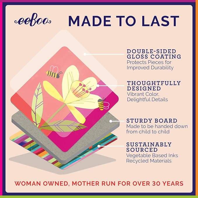 eeBoo Life on Earth Memory & Matching Game, Ages 3+, 1-4 Players | Introduces global flora & fauna. Sharpens recognition, concentration & memory skills. Includes 48 tiles, 24 pairs