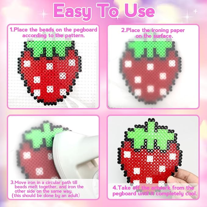 11000 Fuse Beads Craft Kit with Storage Box,20 Colors 5mm Beads, Pegboards, Ironing Papers and Accessories. Arts and Crafts Set Toys Gifts for Boys & Girls Christmas Birthday.DIY Craft Gift for Kids