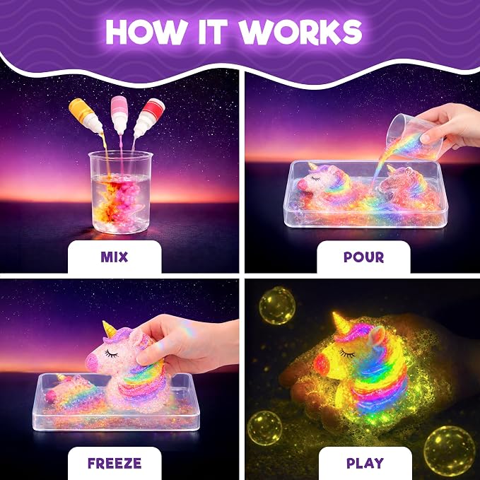 Doctor Jupiter Glow in The Dark - Unicorn Soap Making Kit for Kids Ages 6+ | Unicorn Toys, Birthday Gift Ideas for Girls 6,7,8,9,10 Year Olds, Science Kits for Kids Ages 5-7-8-12, STEM Toys, DIY Craft