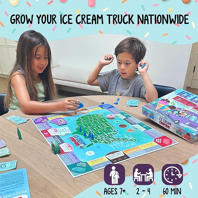 Ice Cream Empire Board Game for Kids and Adults, Ages 7+ | Manage stock, set prices, and open truck routes to build a thriving sweet treat business each round