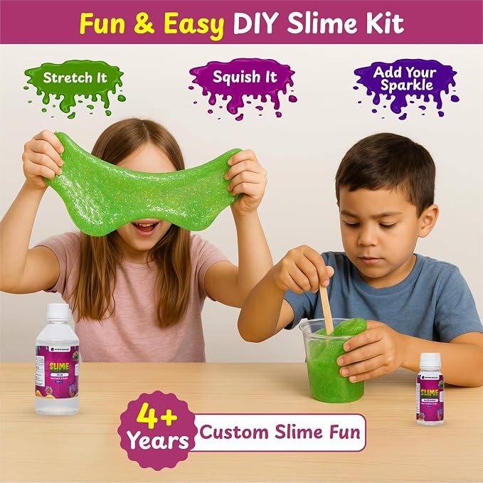 DIY Slime Making Kit for Kids 4+ Years, Create Glitters, Includes Moulds | Unicorn Dinosaur Mermaid Themes, Instruction Manual & Collectibles Inside, Birthday Gift for Boys & Girls