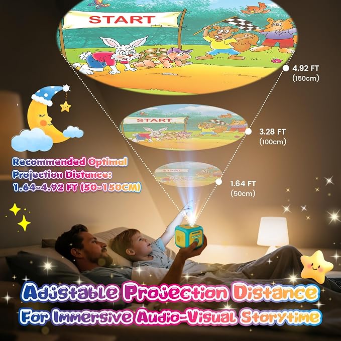 Vmiya Kids Story Projector for Toddlers, Story Dream Machine Storybook Projector with Educational Stories, Music, Auto-Off Nightlight, Bedtime Learning Toy Birthday Gift for Kids Girls Boys Aged 3+