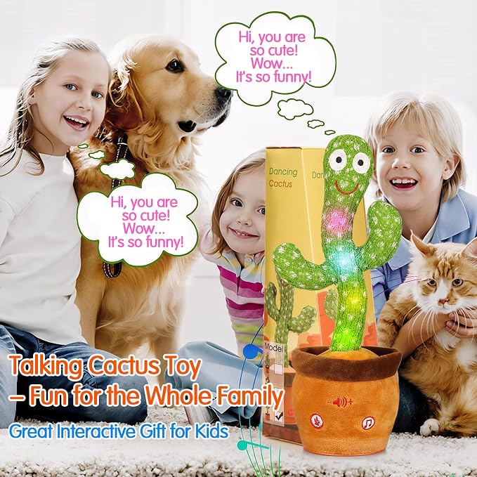 Emoin Talking Cactus Toy, Interactive Toys Dancing Cactus Toy Mimicking Repeating What You Say, Toddler Infant Baby Toys Gifts for 6 7 8 9 10 Month Old Baby Toys for 1 2 3 Year Old Boy Girl | Mimicking Repeating What You Say, Toddler Infant Baby Toy Gi...