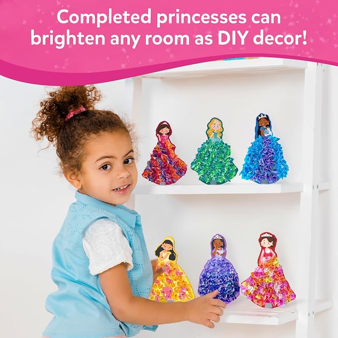 Skillmatics Poke-in Art – Magical Princesses, Wood Craft Kit, Gift for Kids | DIY Mess-Free Fun, Fine Motor Skills, Screen-Free, Pretend Play, Travel Activity, Girls & Boys Ages 4, 5, 6, 7, 8, 9