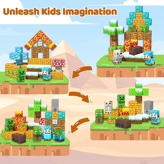 Magnetic Blocks, 100PCS Toys Building Cube Birthday Gifts for Kids | Magnetic Cubes, 0.8 inches Building Blocks, STEM Construction Toys Christmas Birthday Gifts for Kids Boys Girls