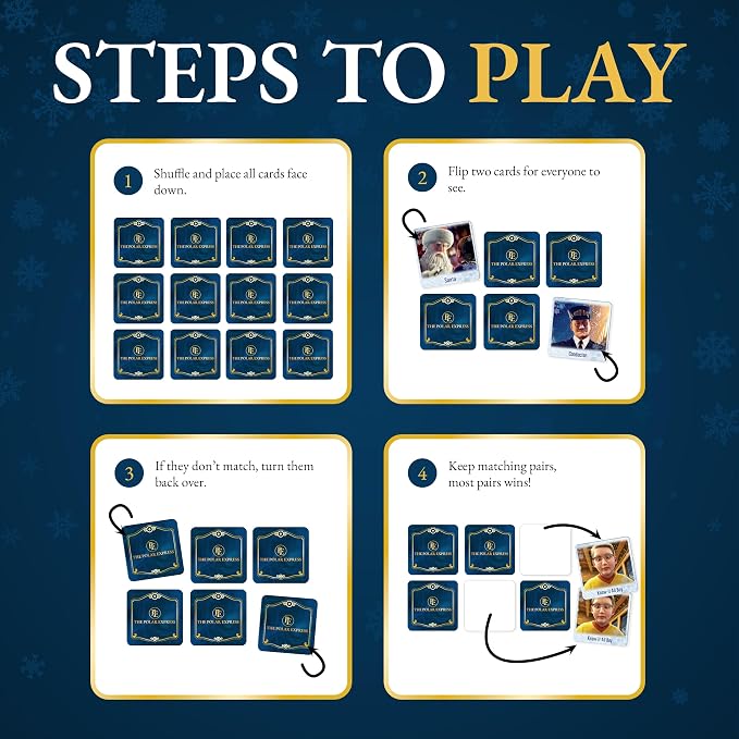 MasterPieces Kids Games - The Polar Express Matching Game - Game for Kids and Family - Laugh and Learn