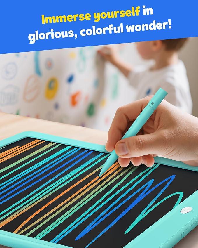LCD Writing Tablet for Kids, 10-inch Coloring Drawing Pad, Mess Free Doodle Board, Airplane Travel Toys for Boys and Toddlers, Gifts for 3 4 5 6 7 8 Year Old Girls(Green)