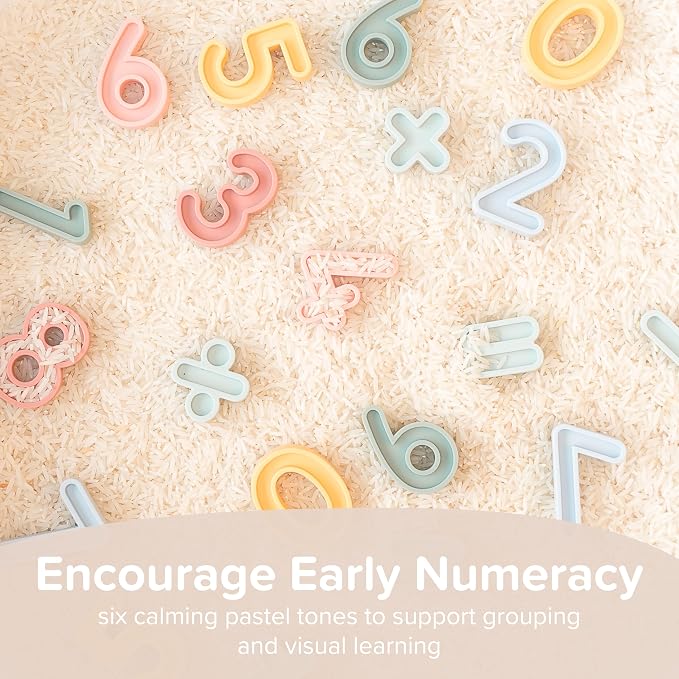 Silicone Kids Sensory Numbers for Kids | Childrens Maths Set | Maths Resources Early Years | Number Toys Early Years Resources | Suitable for 3 Years Plus | Tuff Tray Accessories