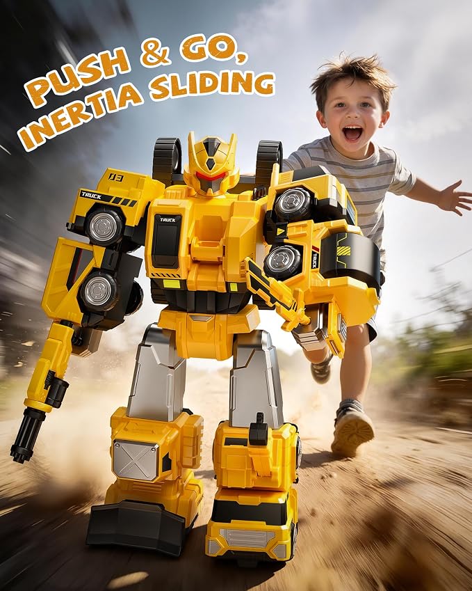 5-in-1 Construction Toys Truck for Toddler 2-4 Years, Dump Excavator Truck Toys for Boys Age 3-5 4-7 Year Old, Construction Toys for 2 3 4 5 Year Old Boys, Construction Trucks for Boys
