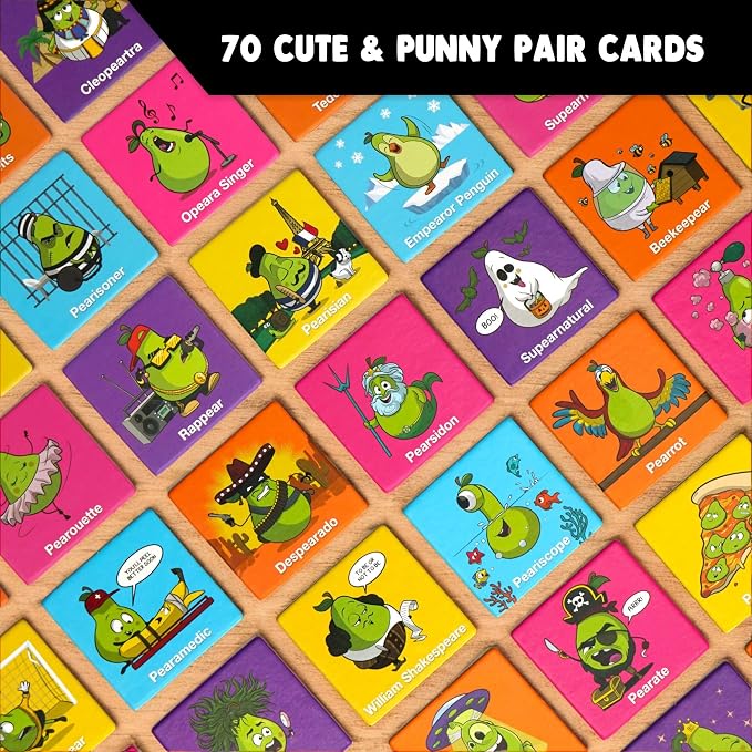 SNATCHING PEARS – The Hilarious Memory-Matching, Pear-Snatching Card Game | An award-winning, adrenaline-filled board game the whole family will love. Stuffed with pear-puns & squishy pears! Ages 7+