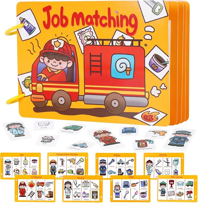 NAHSHON Montessori Busy Book Job Sorting Learning Toys for Kids 3-5 | Preschool Learning Activities Educational Sorting Toys for Kids 3 Year Old, Autism Sensory Fine Motor Matching Games