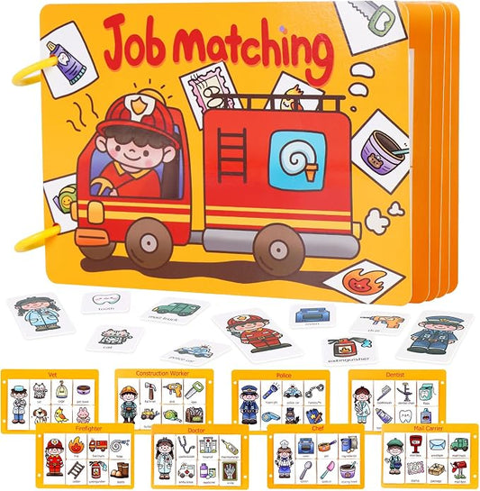 NAHSHON Montessori Busy Book Job Sorting Learning Toys for Kids 3-5 | Preschool Learning Activities Educational Sorting Toys for Kids 3 Year Old, Autism Sensory Fine Motor Matching Games