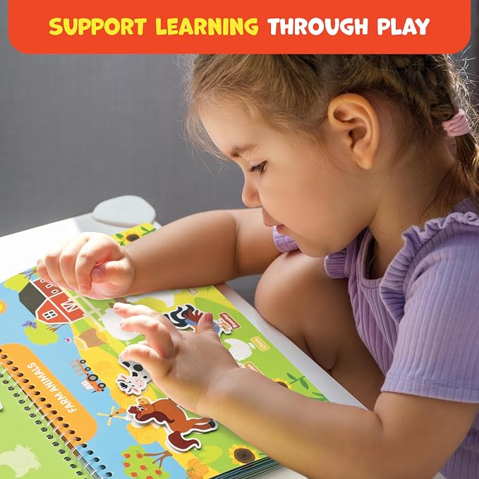 Preschool Busy Book for Toddlers 3-5, Educational Montessori Activity Toy | Preassembled & ready to use, 15 learning activities for 3-5 Year Old Kids, preschool advantage kit, kindergarten workbook