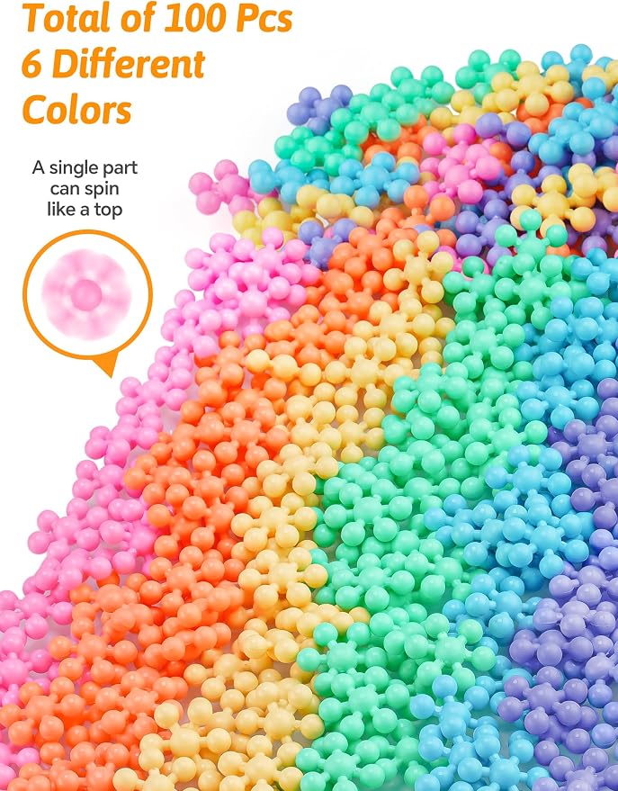 100PCS Building Blocks STEM Construction Toy, Macaron Colors | Solid Plastic Early Learning Creativity STEM Toy, Safe Material, Educational Toy for Kids