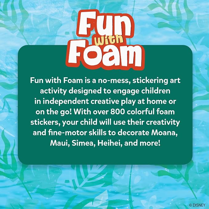 Skillmatics Fun with Foam – Disney Moana, Art & Craft Kit, Gift for Kids | 3D Foam Stickers, Mess-Free Fun for Girls & Boys, Fans of Moana, Maui, Simea DIY Felt Craft Kits for Ages 3, 4, 5, 6, 7
