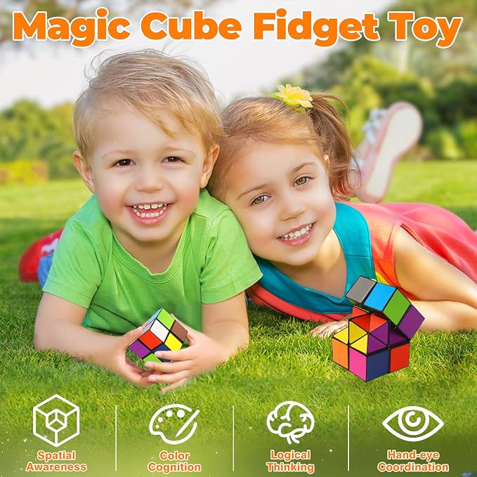 Euclidean Cube Fidget Toys for Kids 2 in 1 Star Cube Magic Cube Puzzle Toys | Fidget Cube for Kids and Adults, Yoshimoto Cube Travel Toy Stress Relief for All Age, Birthday Gifts for Boys Girls Ages 8-12