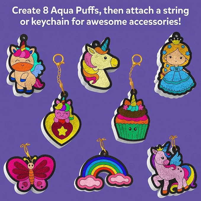 Skillmatics 3D Art Kit - Aqua Puffs, Princesses & Unicorns, Mess-Free Fun, Magical Craft Activity, Travel Toys, DIY Decor, Creative Gifts for Girls & Boys Ages 4, 5, 6, 7, 8, 9, 10 | Painting Craft for Kids, DIY Colour Activity, Screen-Free Fun, Gift f...
