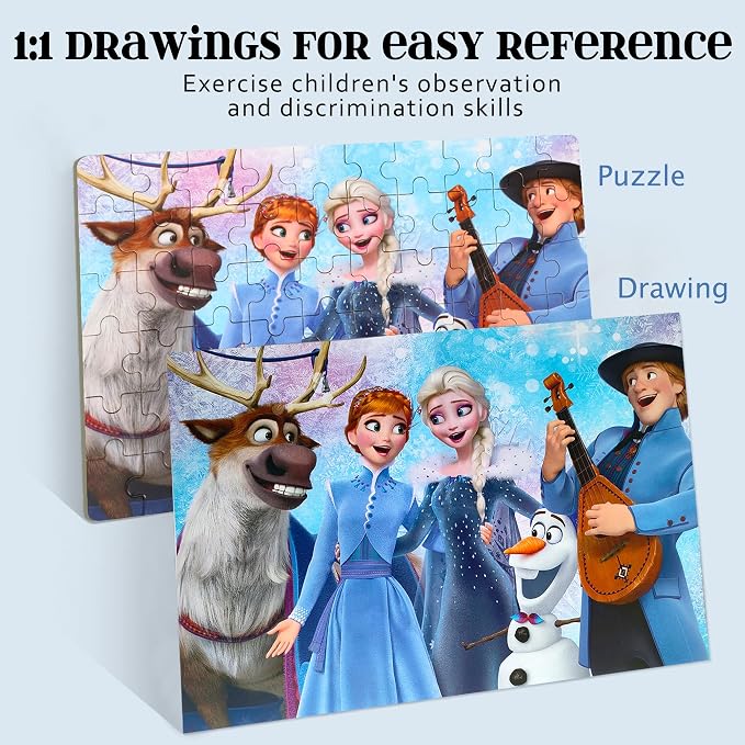MZZOTOY Puzzles for Kids Ages 4-8, 60 Pieces Puzzles for Kids Ages 3-5 in a Metal Box Girls and Boys Learning Educational Jigsaw Puzzle Toys Gifts