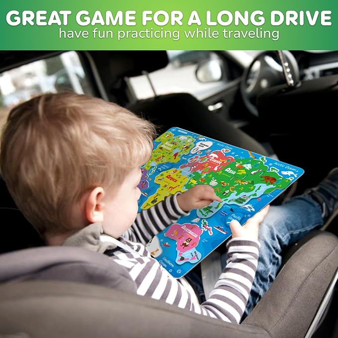 Magnetic Puzzles for Kids Ages 3-5 — 3 Educational Toddlers Puzzle Ages 2-4 | Magnet Space, USA and World Map Kids Puzzles Ages 4-6 — Learning United States Puzzles for Children Ages 6-8