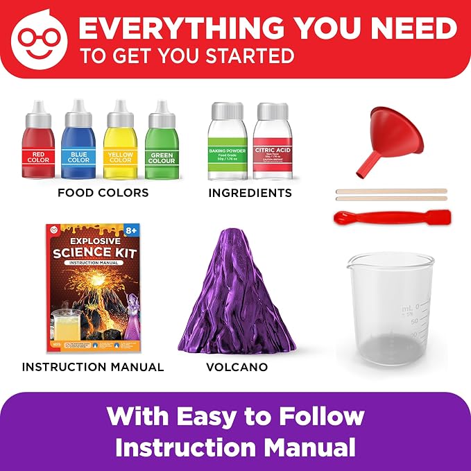 Doctor Jupiter Explosive Science Experiments Kit for Kids Ages 8+ | Erupting Volcano Science Kits for Kids Ages 8-12, Birthday Gift Ideas for Boys & Girls 8-10-12 Year Olds, STEM Toys