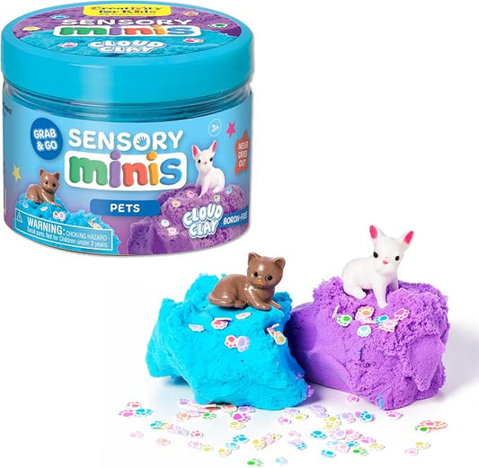 Creativity for Kids Sensory Minis Pets Kit | Cloud Clay Sensory Toy for Kids | Mess-Free, Screen Free Summer Supplies | Travel Activity for Kids (Ages 3+)